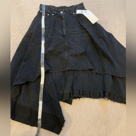 Sacai | Denim Handkerchief MIDI Skirt | Black | 1 (xs) - Picture 8 of 11